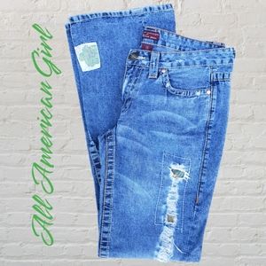 All American Girl Wax Distressed Jeans